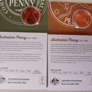LOT089 2021 Australian Penny 110th Anniversary Copper Uncirculated Coin Pair