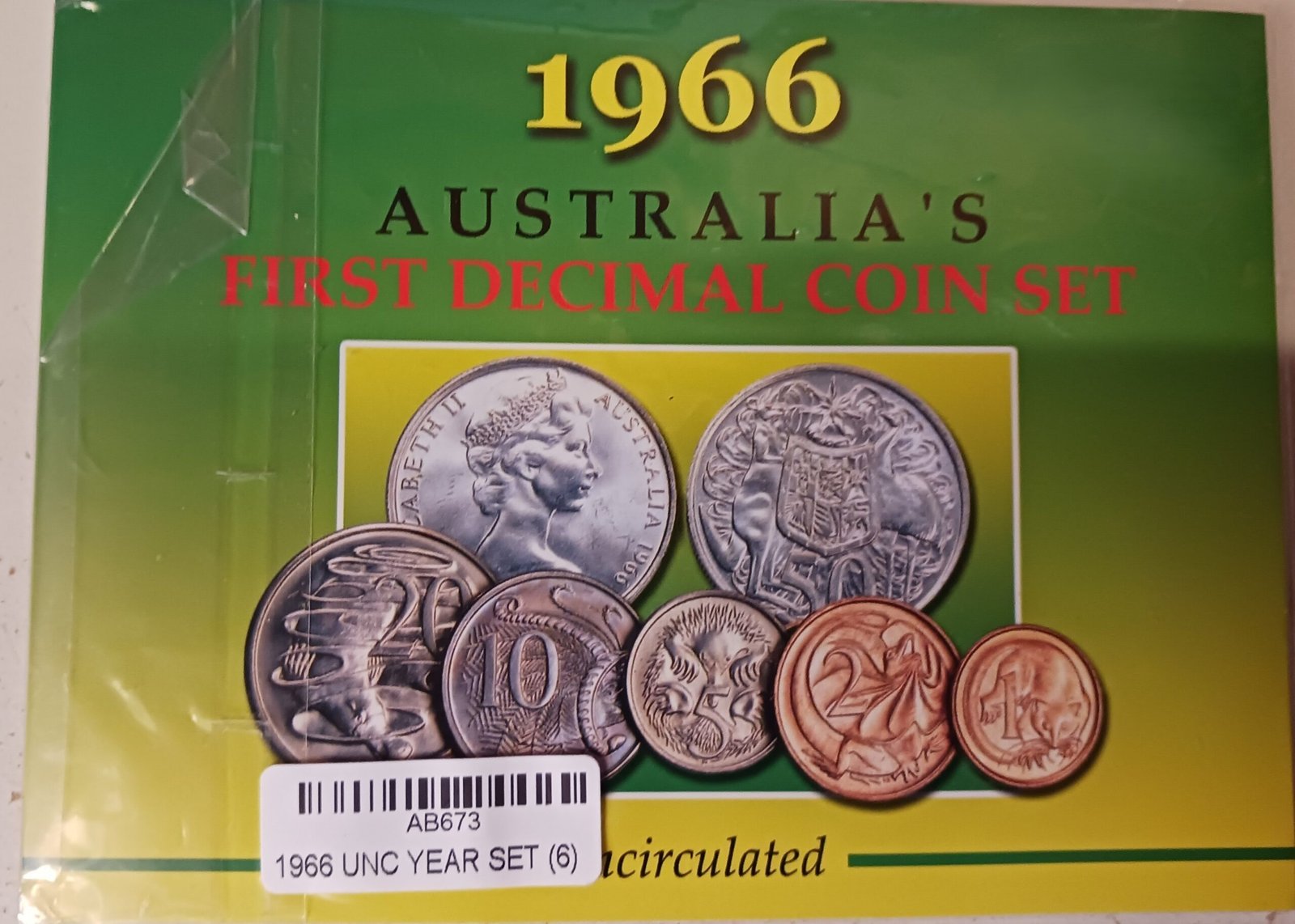 LOT096 1966 Australia's First Decimal Coin Set Uncirculated Six Coin Collection