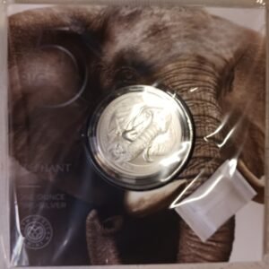 LOT099 South African Mint Big Five Elephant 2021 1oz Fine Silver Brilliant Uncirculated Coin