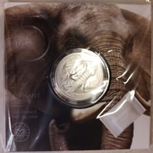 LOT100 South African Mint Big Five Elephant 2021 1oz Fine Silver Brilliant Uncirculated Coin