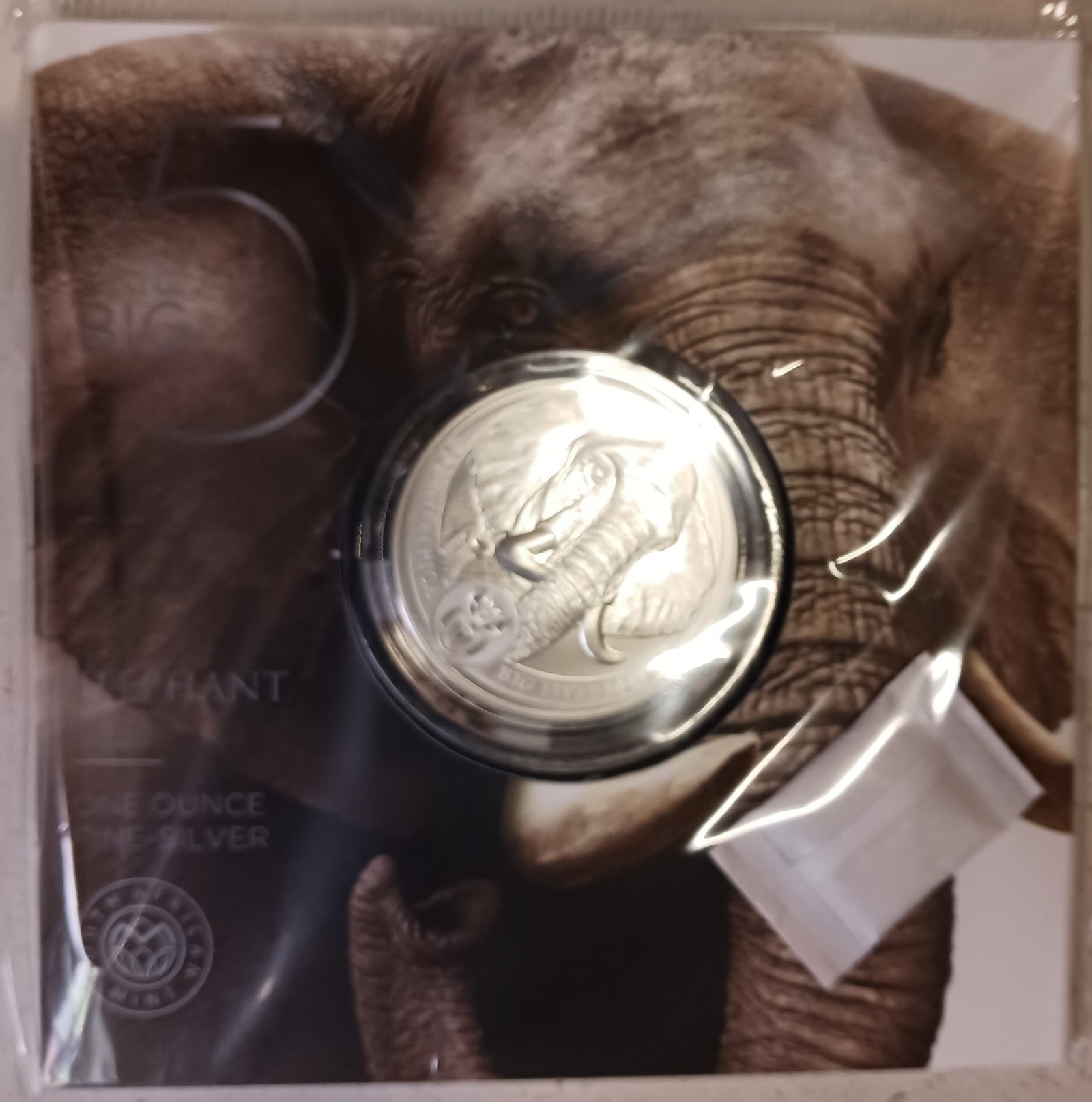 LOT 100 South African Mint Big Five Elephant 2021 1oz Fine Silver Brilliant Uncirculated Coin
