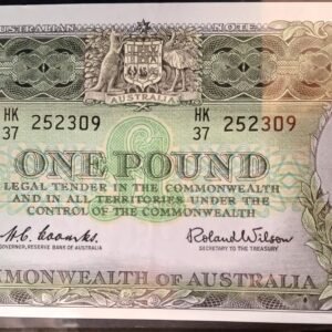 LOT 121 - Australian One Pound Banknote – Queen Elizabeth II – Serial HK37 252309