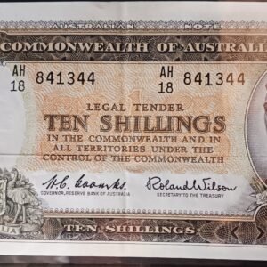 LOT 122 - Australian Ten Shillings Banknote – Matthew Flinders – Serial AH18 841344