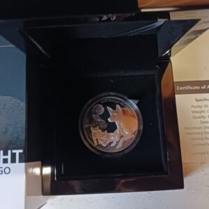 Australia at Night Dingo black proof silver coin