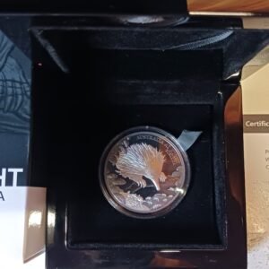 Midnight Echidna one ounce silver black proof coin