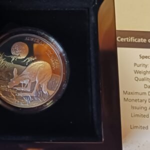 Australia at Night Kangaroo 2019 black proof silver coin