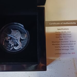 Leadbeater's Possum 1oz silver coin with presentation box and certificate
