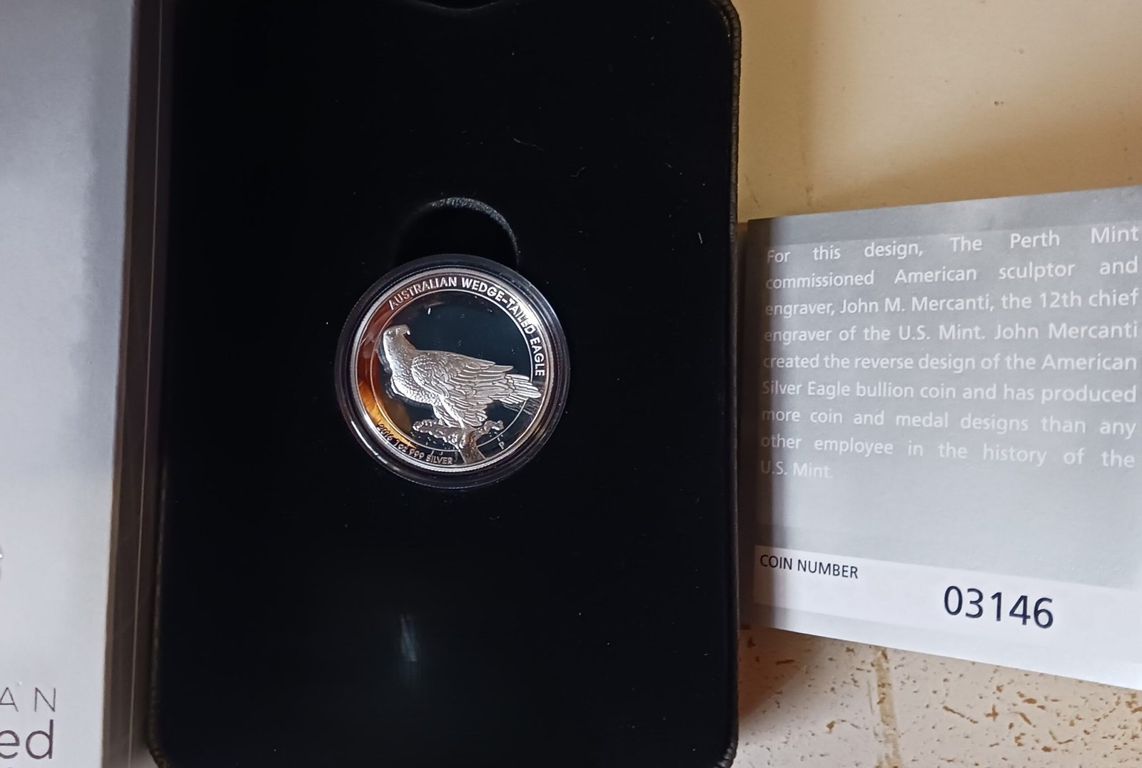 Australian Wedge Tailed Eagle 2016 proof silver coin