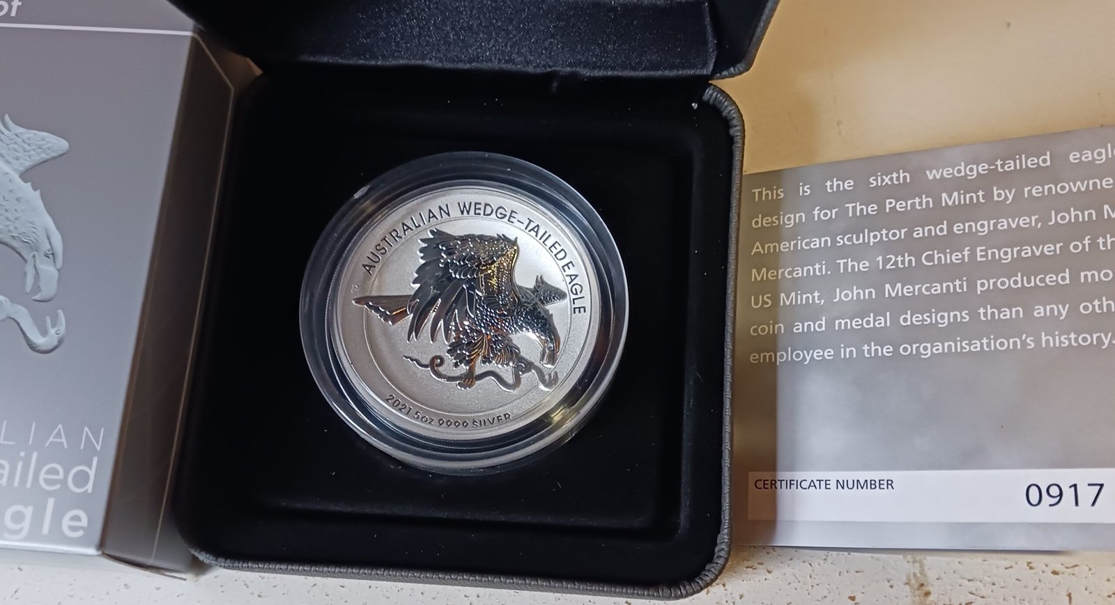 Australian Wedge Tailed Eagle 2021 5oz silver proof coin