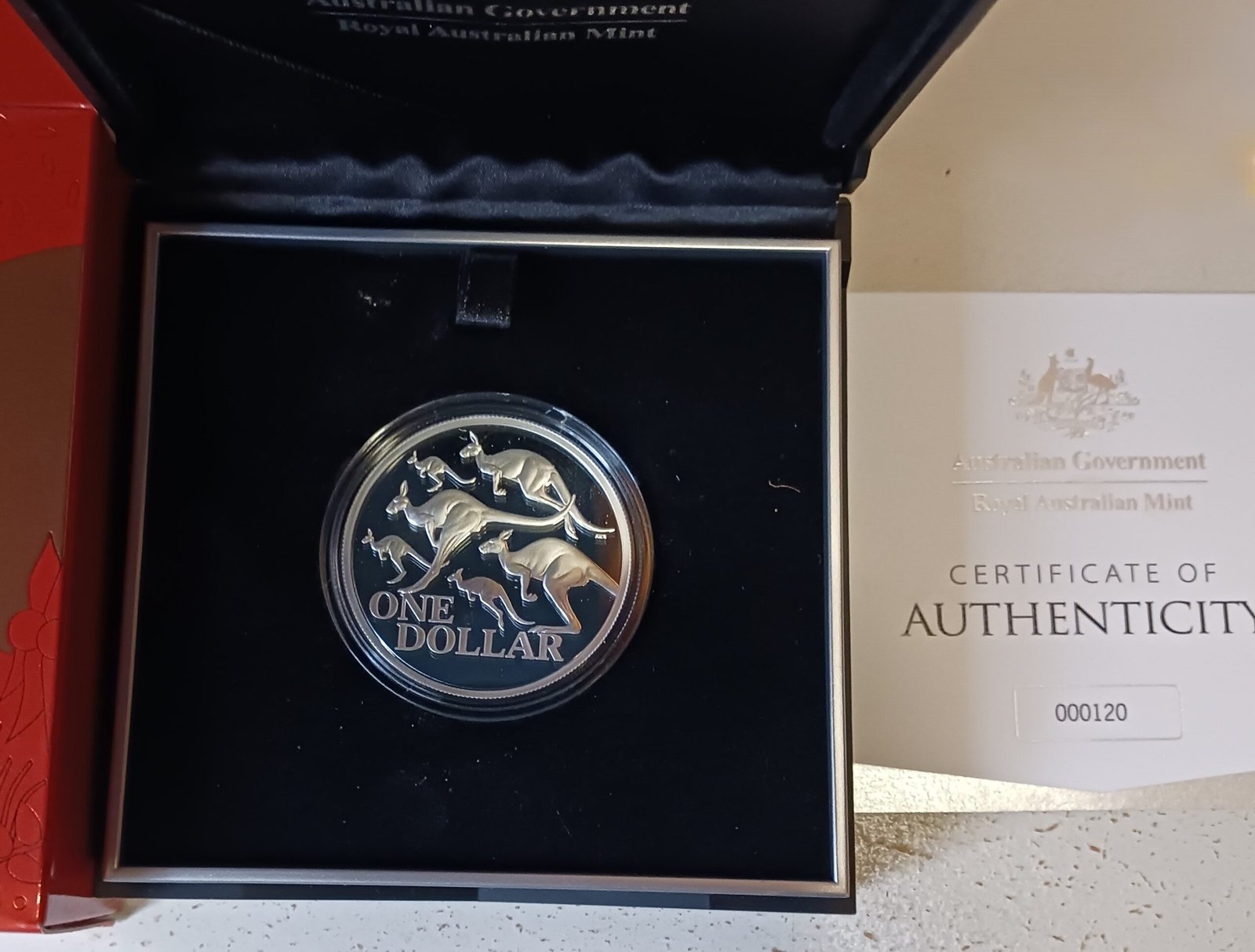 Royal Australian Mint Kangaroo silver proof coin