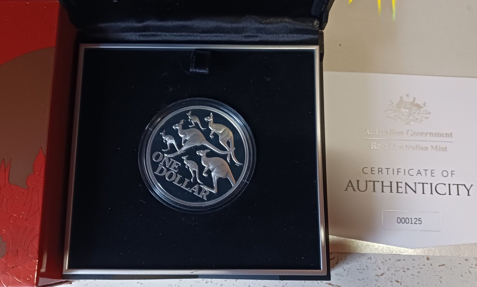 Royal Australian Mint Kangaroo silver proof coin