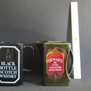 Pair of vintage Scotch whisky advertising water jugs