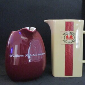 McCallum's Perfection Scots Whisky burgundy ceramic jug