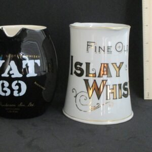 Vat 69 Finest Scotch Whisky black ceramic jug