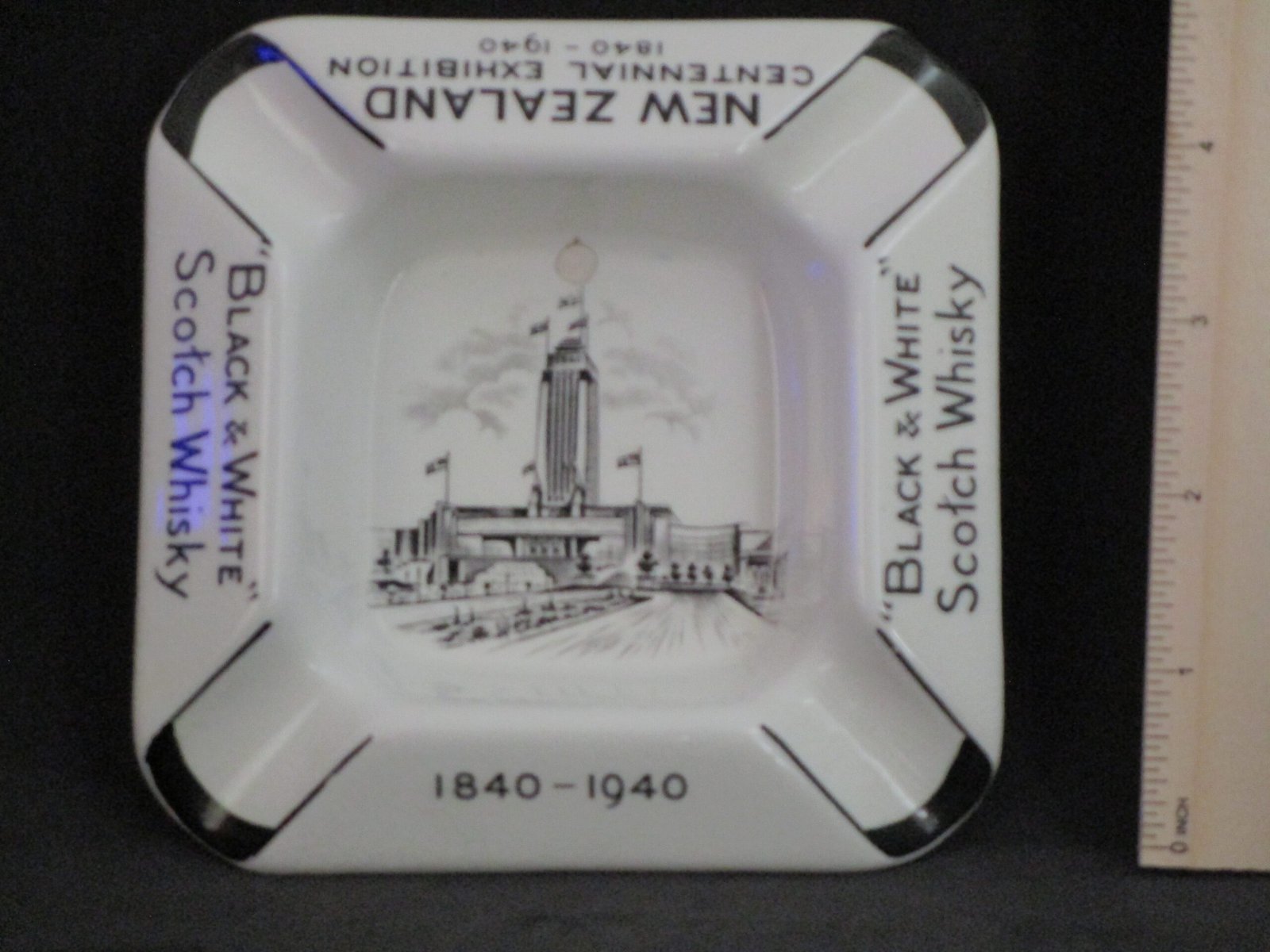 Black and White Scotch Whisky advertising ashtray
