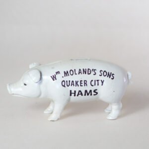 LOT019 Wm Molands Sons Quaker City Hams pig money box left side
