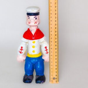 LOT023 vintage Popeye cast iron doorstop figure