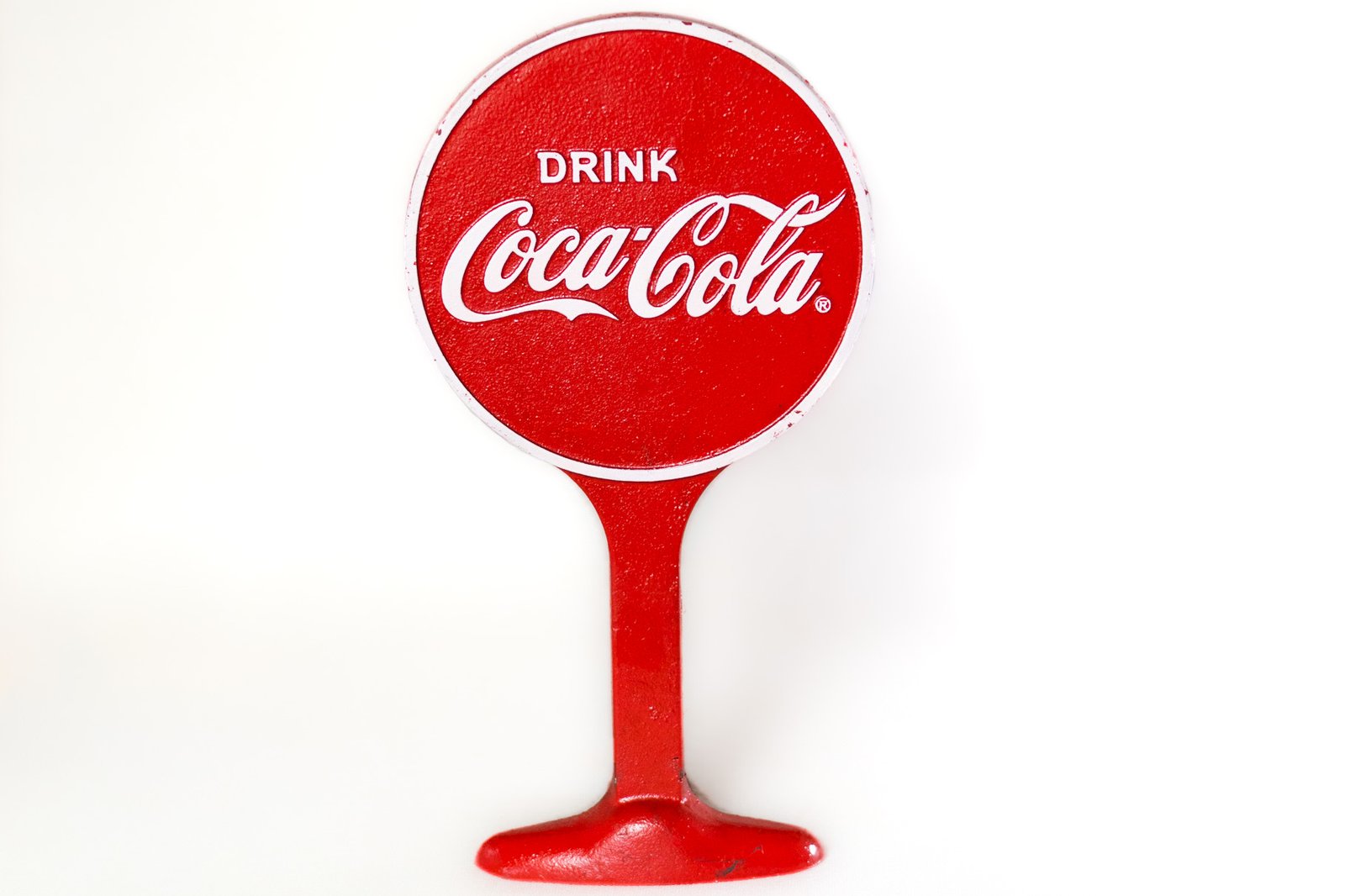 LOT024 Coca-Cola cast iron advertising display sign front view