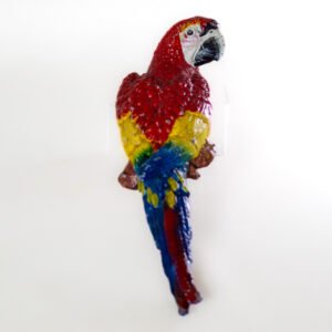 LOT003 - Colourful Cast Iron Parrot Wall Decoration