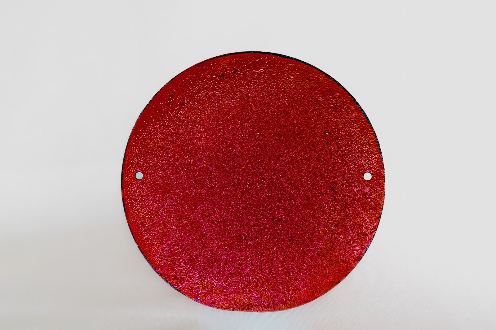 Vintage Coca-Cola cast iron round wall sign rear view